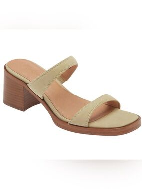 MADEWELL PALE LICHEN NUBUCK LEATHER THE SAIGE DOUBLE STRAP SANDALS SHOES 6 NK025